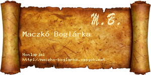 Maczkó Boglárka névjegykártya