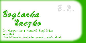 boglarka maczko business card