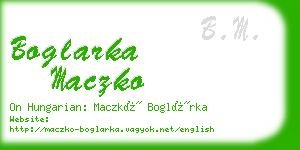 boglarka maczko business card